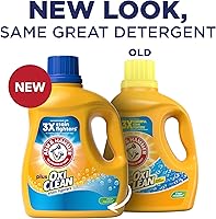 Vista 2 de ARM & HAMMER Plus OxiClean Clean Meadow, 77 cargas de detergente líquido para ropa, 100.5 fl oz
