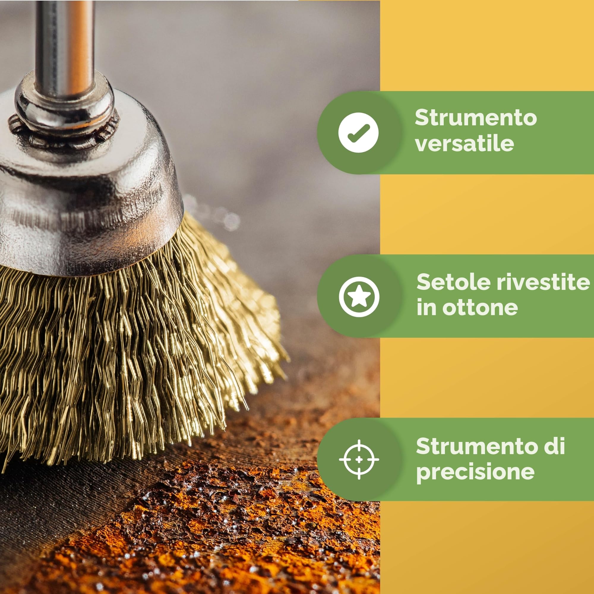 BLOSTM Spazzola Ferro per Trapano 9 Pezzi Set Completo Pulizia Rimozione Ruggine Lucidatura Vernice