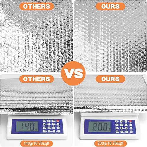 Miniatura 4 de Rollo de aislamiento reflectante doble, rollo de burbujas de aluminio de doble cara de 23.6 pulgadas x 10 pies, aislamiento de ventana y ventana