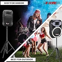 Vista 9 de 5 Core Soporte de altavoz trípode resistente ajustable para escenarios PA DJ y eventos de altura telescópica de hasta 72 ″ Montaje universal