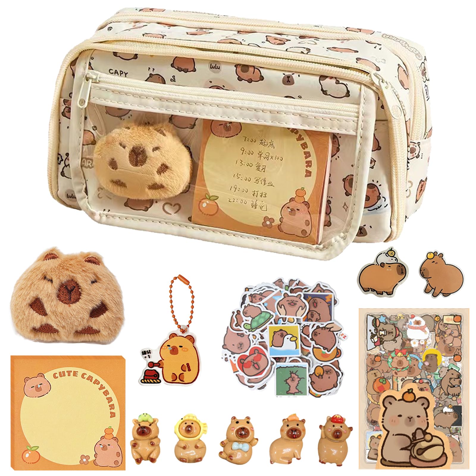 Trousse Scolaire Capybara Grande Capacité Papeterie Ensemble Fourniture Bureau