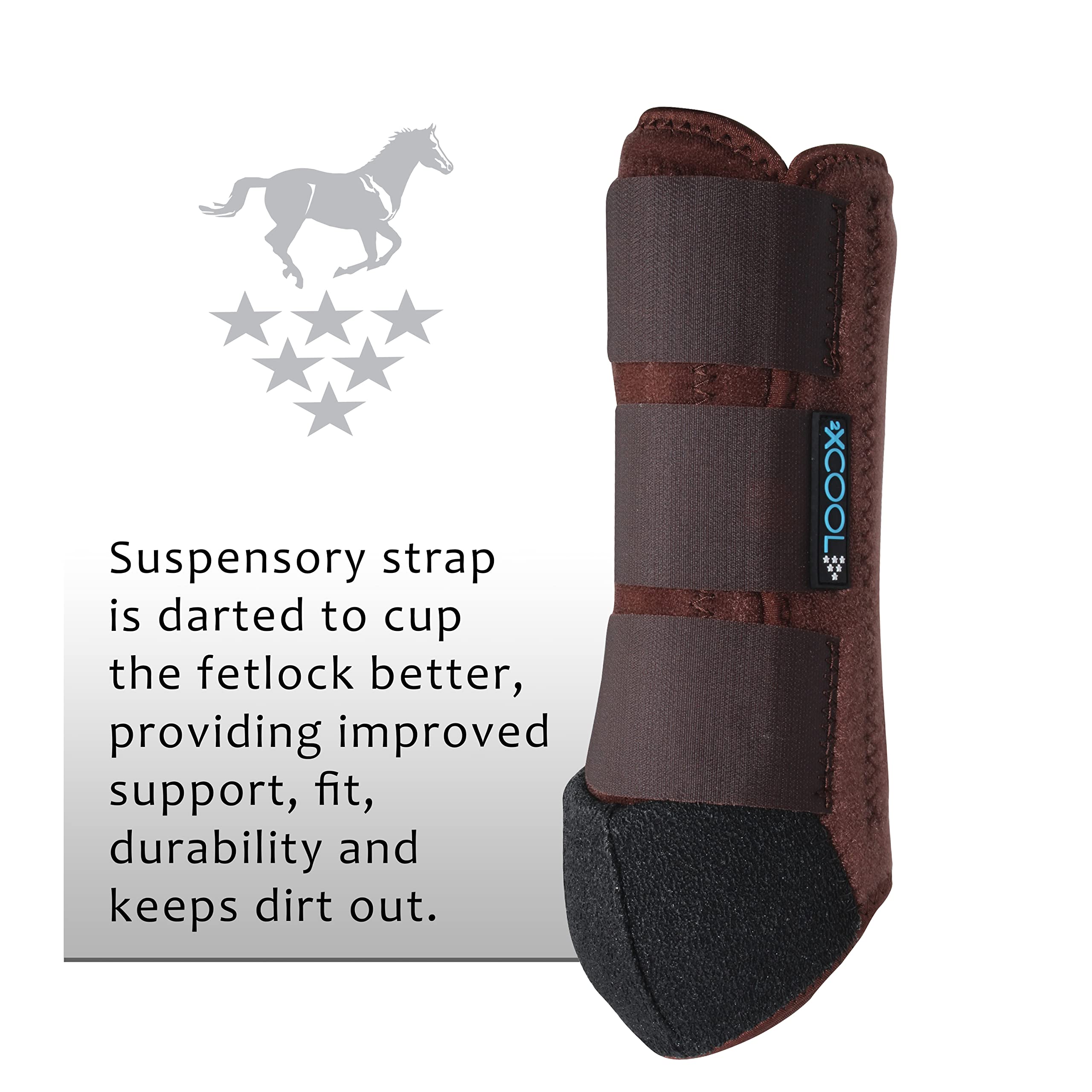 Professional's Choice Sports Medicine Products 2XCOOL Botas de Caballo Par Delantero Equino Athletic Wrap Medium Chocolate 4-Pack