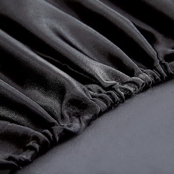 100% Silk Satin Sheet Set with Duvet Set Hotel Luxury Bed Sheets Cooling Sheets Set Queen Chocolate