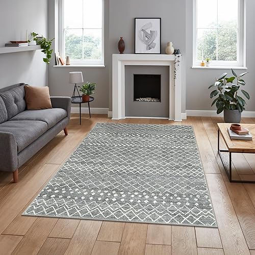 Miniatura 9 de OJIA Alfombras marroquíes de 5 x 7 pies, ultra suaves, antideslizantes, lavables, alfombras bohemias para sala de estar, alfombra de área grande,