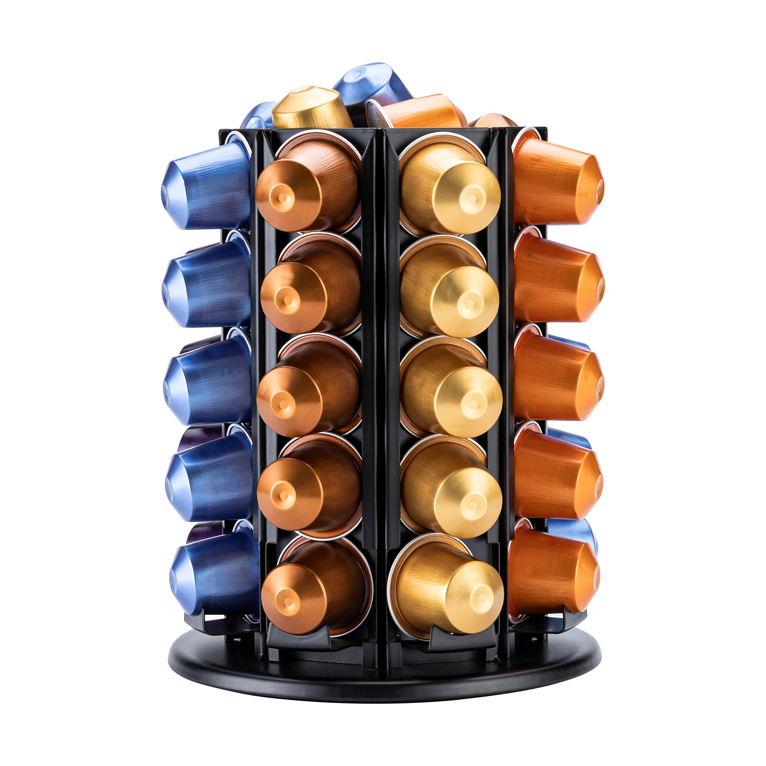 Rice rat Pod Holder for Nespresso Original for 40 Nespresso Original Pods With Central Additional Pods Storage(Carousel-50+ Pods)