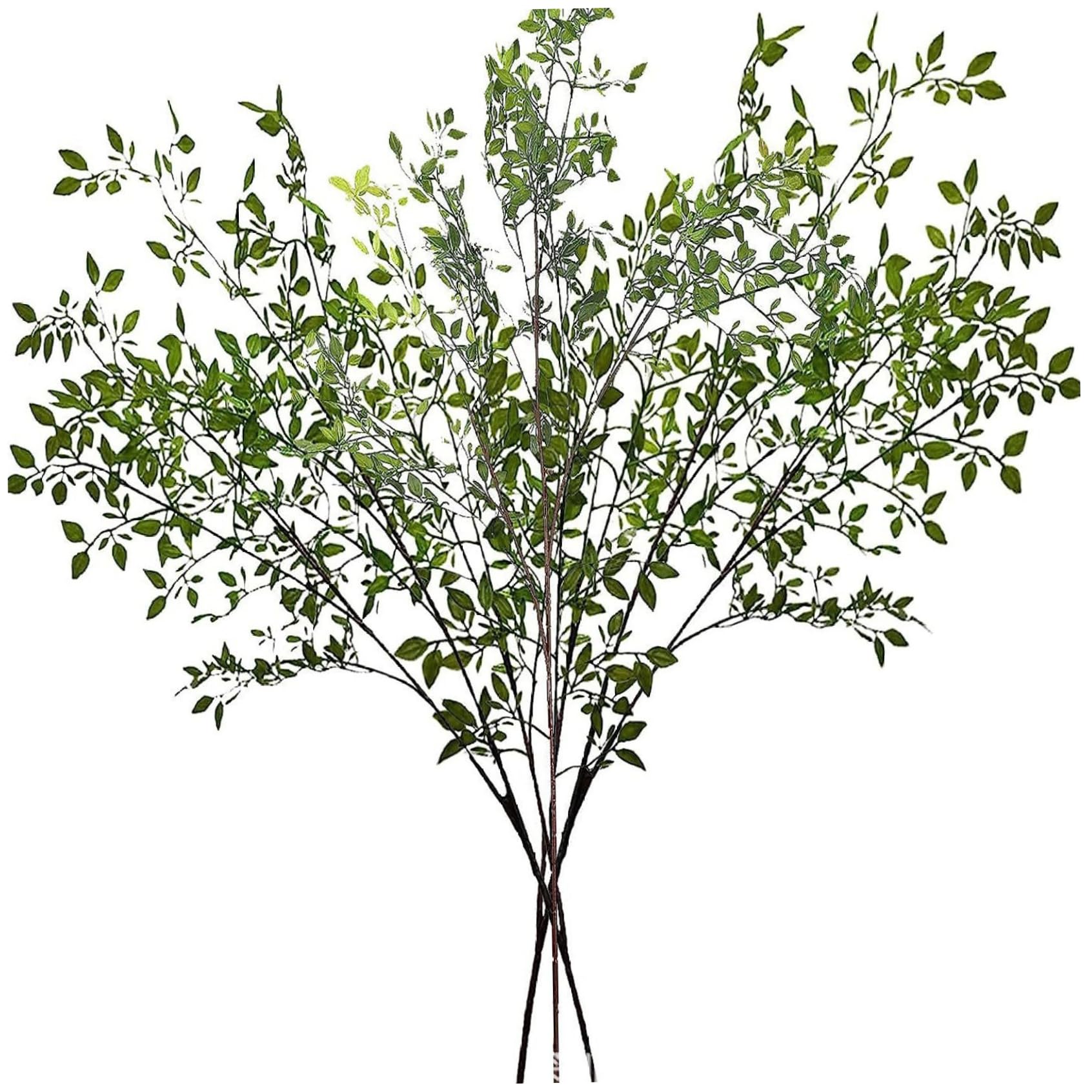 Ginwrek Greenery Stems 5 PCS Faux Stems, 43 Inch Realistic Faux Nandina Branches for Vase, Greenery for Home Wedding Office Decoration