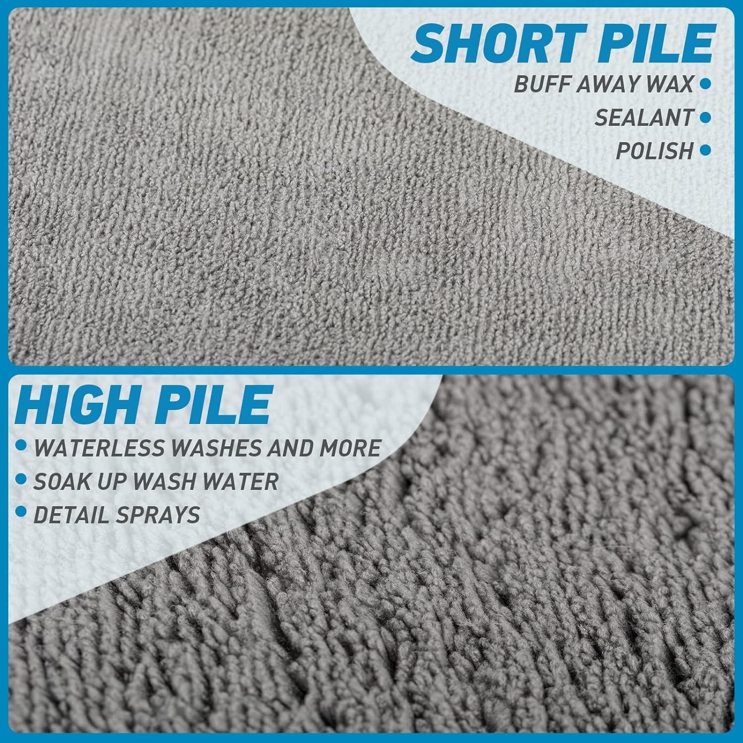 Auto Hub 340 GSM Microfiber Cloth for Car - Edgless & Dual Sided Microfiber Cloth - Lint & Streak Free Car Cleaning Cloth - Multipurpose Car Wash Cloth for Interior & Exterior - 4pc, 40x40 cm- Grey 1