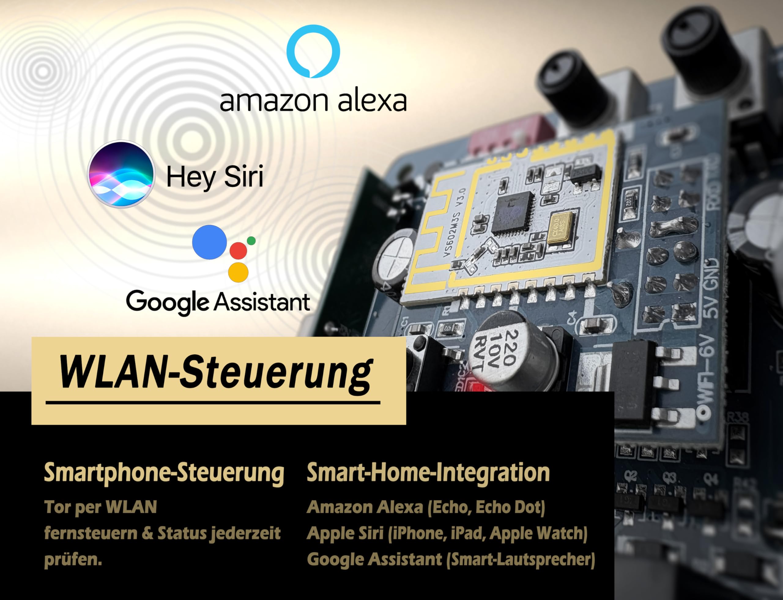 Blütezeit WLAN Schiebetorantrieb 1800kg – Smart App Steuerung, 750W Automatischer Zahnstangen-Antrieb, 2 Fernbedienungen & Lichtschranke, Komplett-Set für Einfahrtstore bis 12m