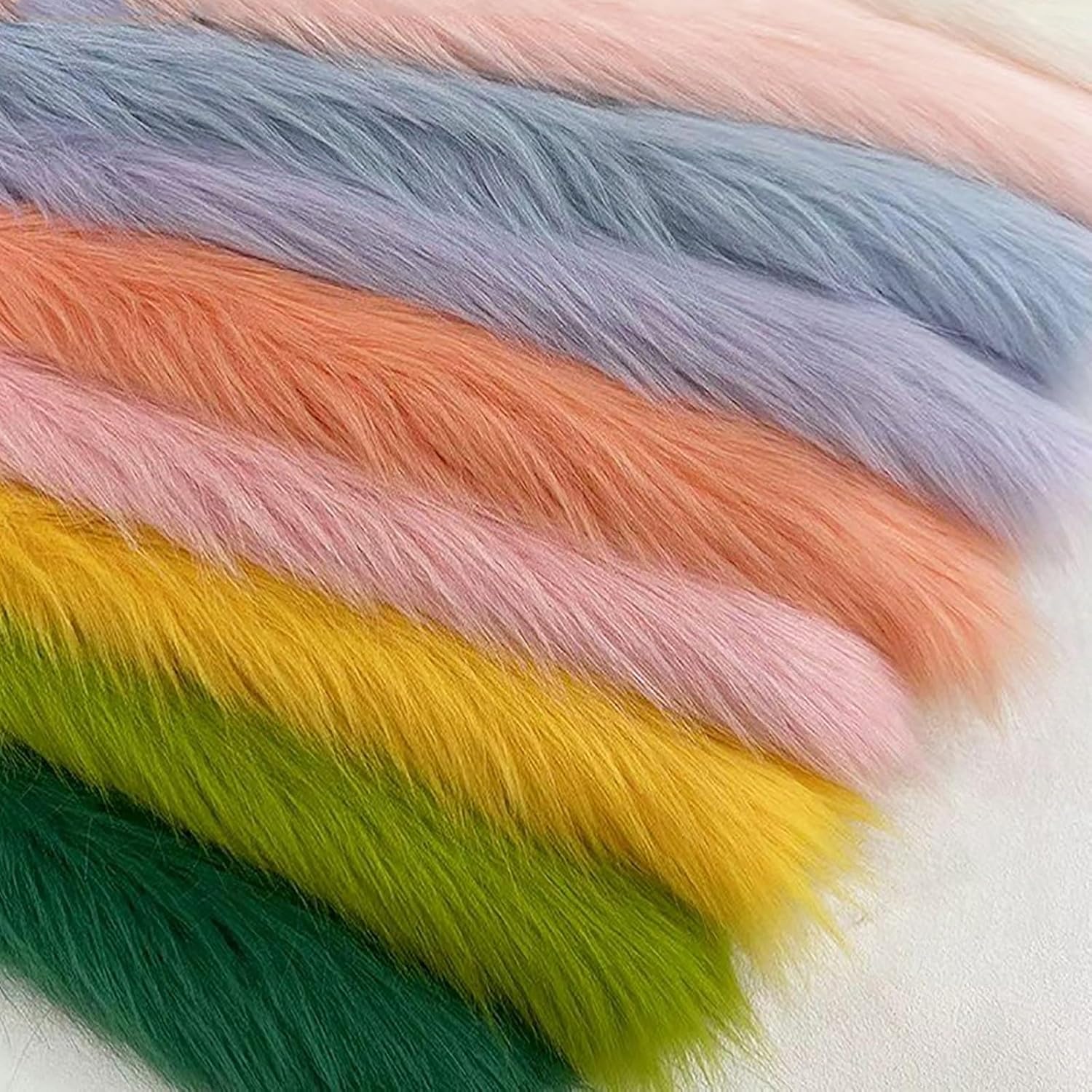 Shaggy Faux Fox Fur Fabric 50cm*180cm Long Pile 5cm Fluffy Fuzzy Craft Fur Material for Camera Floor Chair Cover Seat Cushion Any DIY Craft Sewing(16 Army Green)
