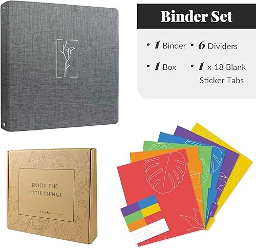 Miniatura 2 de Carpeta de 3 anillas, carpeta de anillos redondos de tela de 1 pulgada para papel tamaño carta, carpeta de tres anillos con divisores, organizador