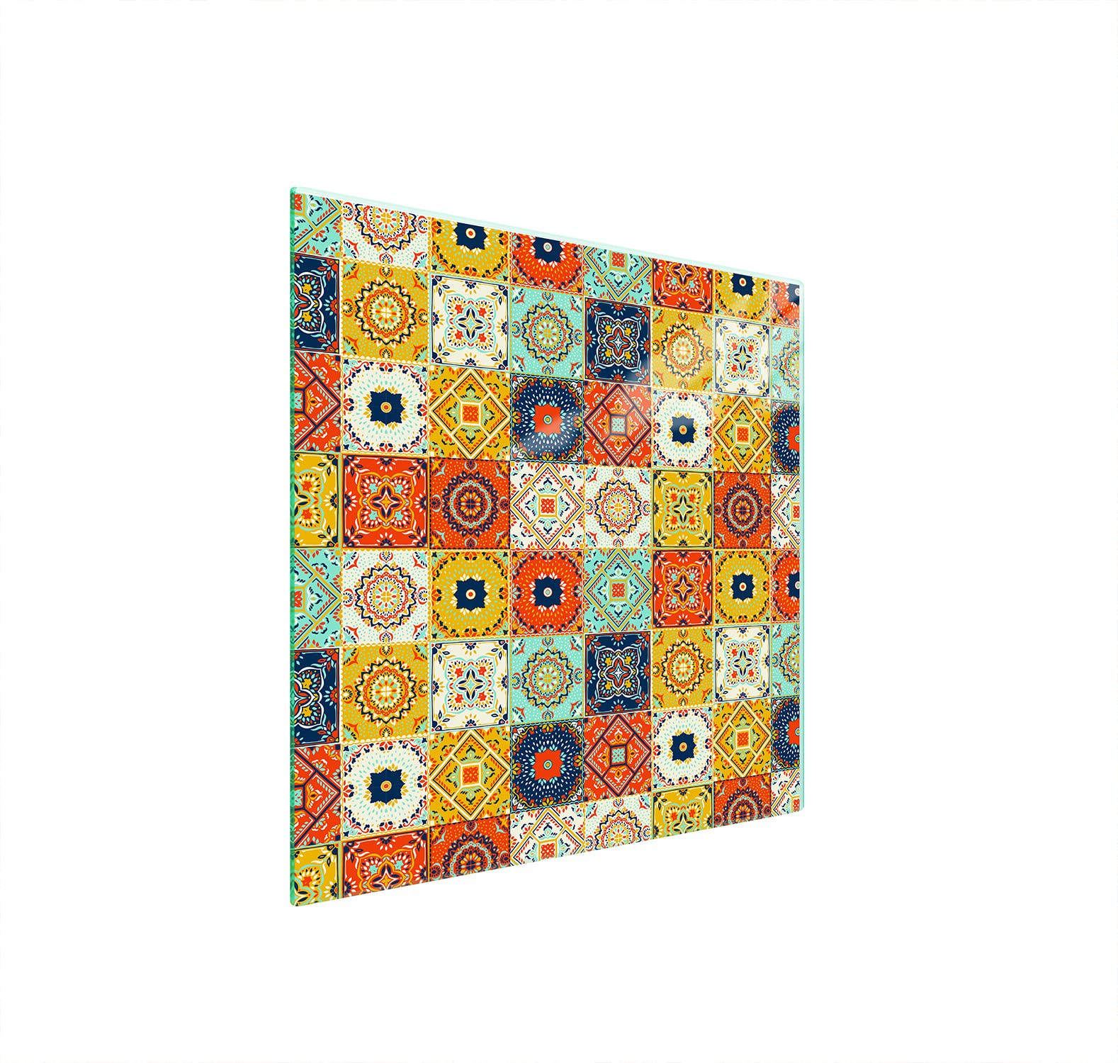 DarHuas Herdabdeckplatte 50x52 cm 1-teilig Ceranfeldabdeckung Induktion Herdschutz Spritzschutz Glasplatte Deko Schneidebrett, Mosaik Stück