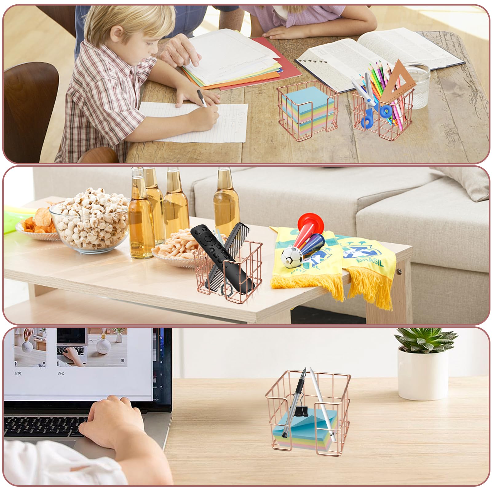 Amazon | 付箋ホルダー、ローズゴールドポストノートホルダー