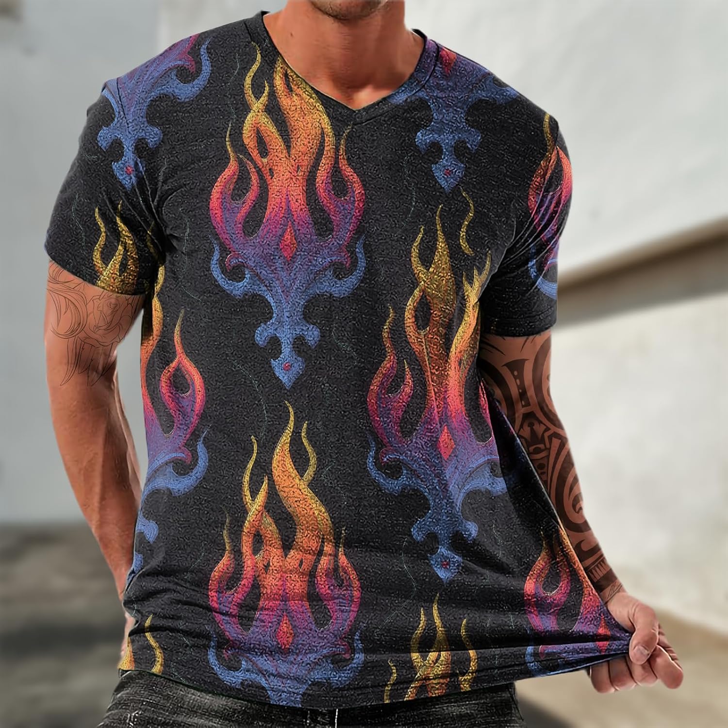 Breathable Gym Tshirts for Men Short Sleeves Oversized Fishing Shirt Casual Basic Tops Midweight Summer Beach Tops - Image 2