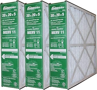 GeneralAire # 4556 MERV 11 for # GF 4531 ReservePro 20x20x5 furnace filter, Actual Size:19 3/4" x 20 5/8" x 4 15/16" Case of 3 Filters