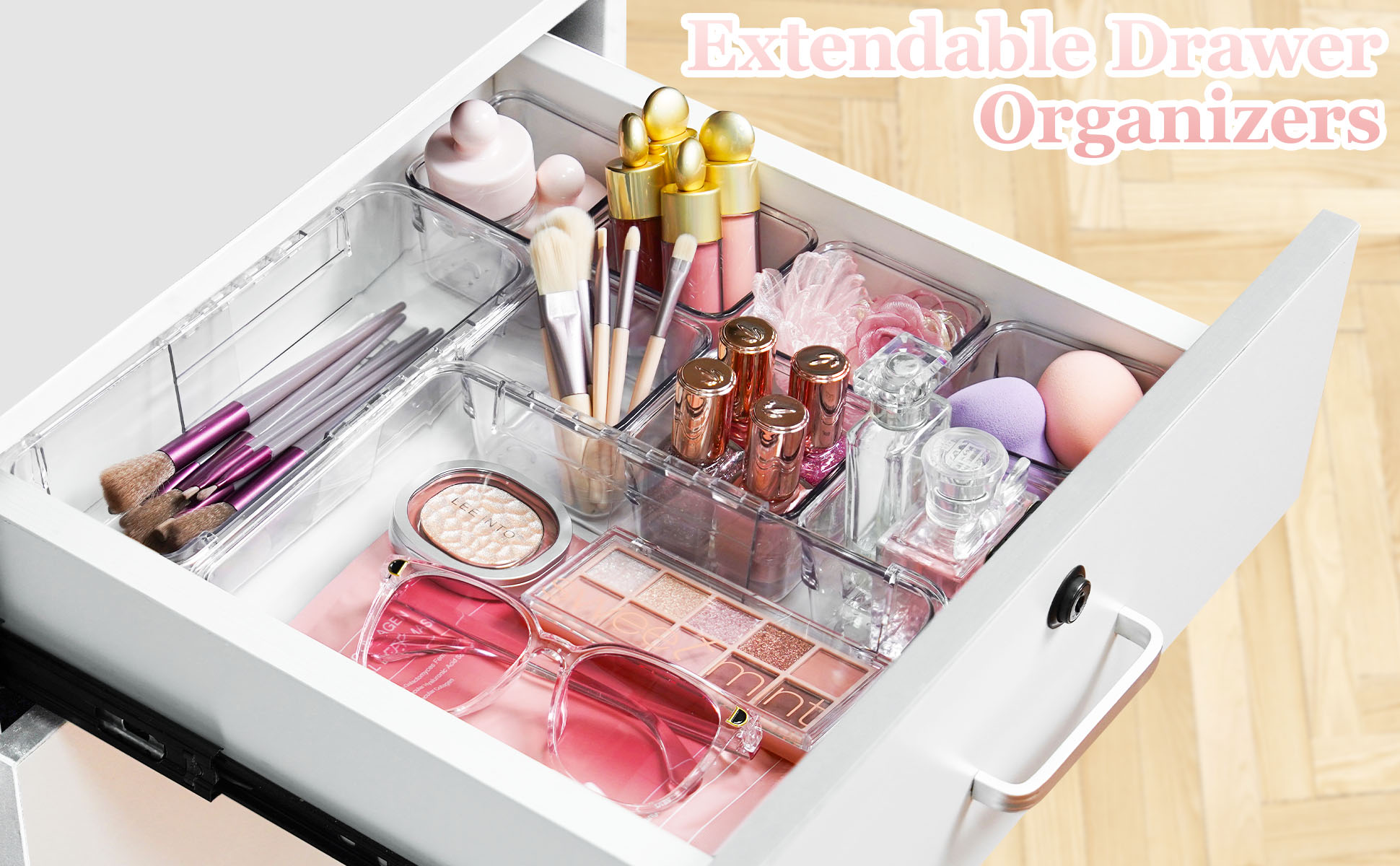 Amazon.com: DILIBRA 16 Pcs Clear Extendable Drawer Organizer