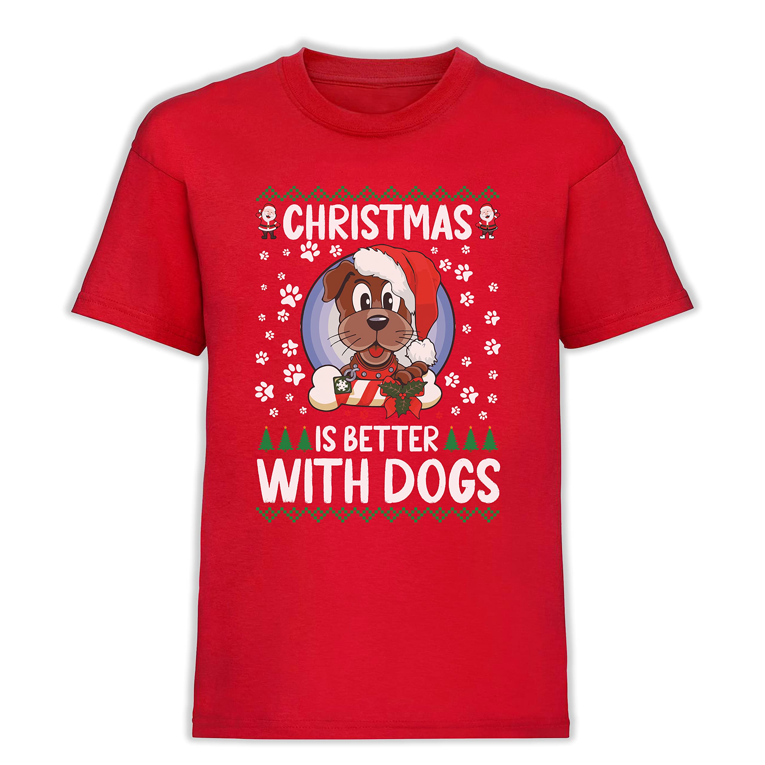 Tris Famiglia Magliette Natale - 3 Tshirt - Animali - Cane - Gatto - Dog - Cat - Animali Domestici - Animalista - papà - Mamma - Baby