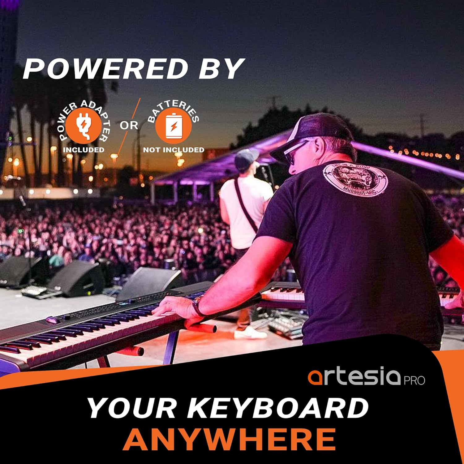 Artesia PE-88 Arranger Keyboard Piano with Full Size Velocity Sensitive Keys - 88 Key Semi-Weighted Keyboard Workstation - Portable Electric Piano Keyboard with 137 Voices & 100 Backing Track Styles