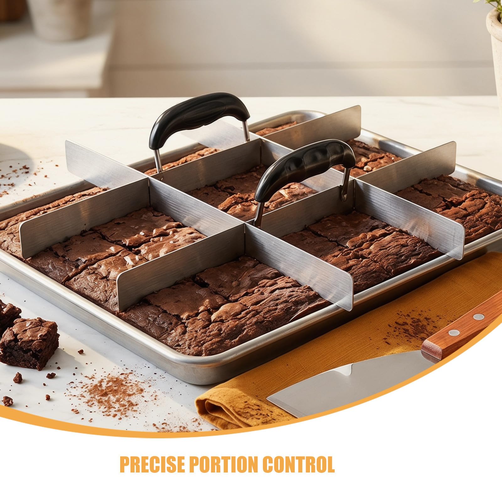 Separador de Pasteles de Acero Inoxidable, 9 Compartimentos, para Porciones