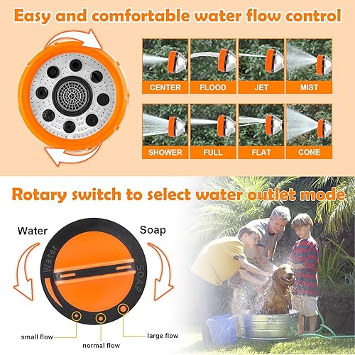 Miniatura 4 de Accesorio de manguera de lavado para perros, 8 patrones de pulverización para perros con dispensador de jabón de 3.5 onzas y 100 cc, guantes de