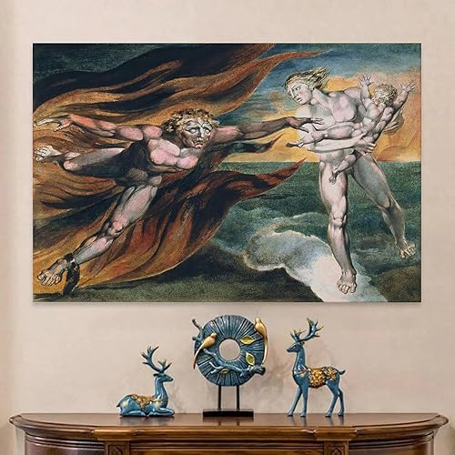 Miniatura 6 de William Blake ArtWork - Póster impreso con los ángeles buenos y malvados, decoración del hogar, arte de pared, impresión para dormitorio, pinturas