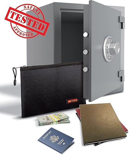 Miniatura 4 de Better Office Products Paquete de 2 bolsas de documentos ignífugas, 13.4 x 9.4 pulgadas, bolsa de almacenamiento con cremallera, bolsa de