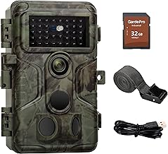 GardePro A3S Caméra de Chasse Carte SD 32G 64MP 1296P H.264 Vidéo, Vitesse de Dclenchement 0,1s et Angle de Dtection 120°, Jusqu' 30m Camera Chasse Infrarouge Vision Nocturne, No Glow IR LEDs, IP66