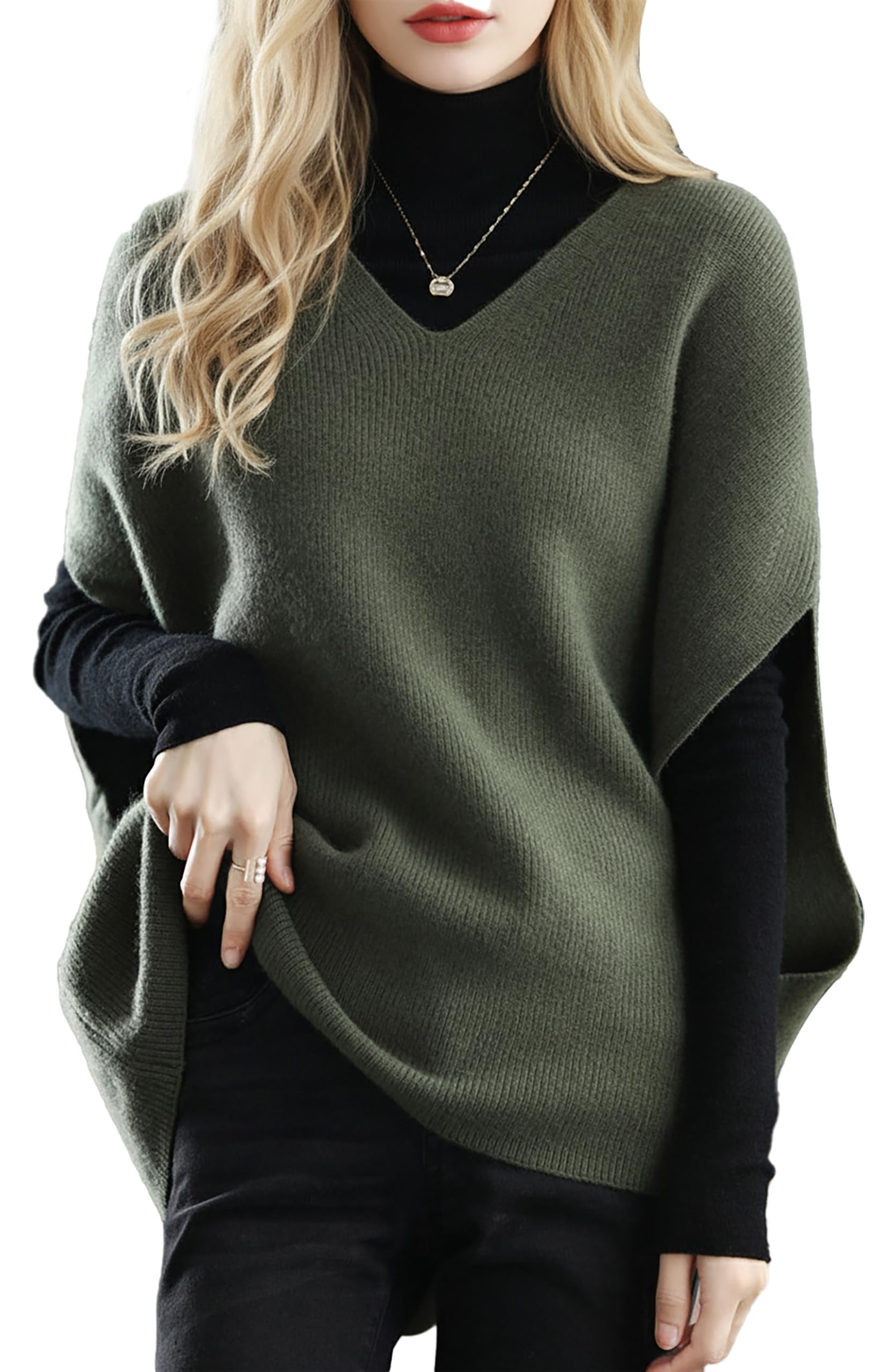 LAI MENG FIVE CATS Womens Sweater Vest Sleeveless V Neck Oversized Knit Top Solid Color Loose Fall Outfits