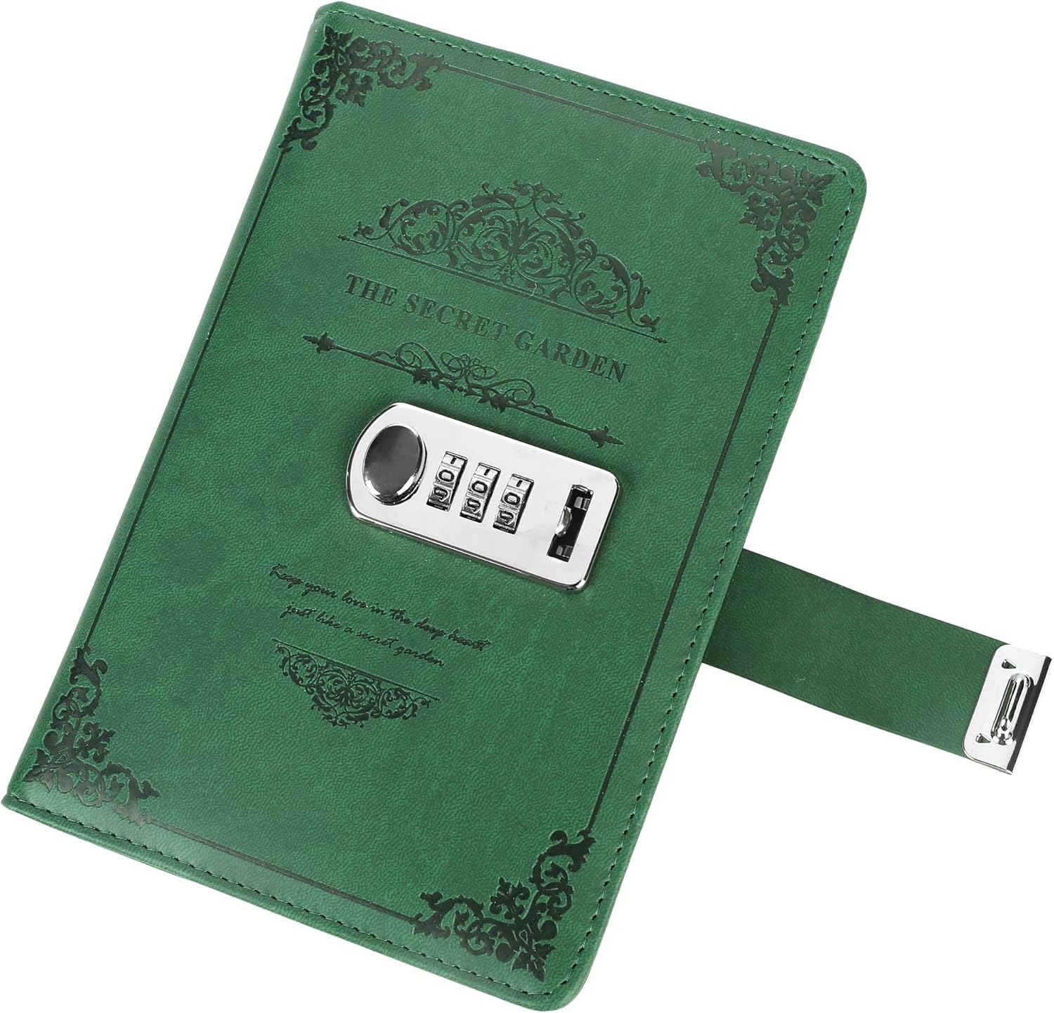IBLUELOVER Retro A5 PU Leather Lined Notebook with Password Lock Vintage Writing Diary Journal Daily Planner Notepad with Pen Holder Organizer Personal Note Books Travel Journal Office Supplies - Image 4