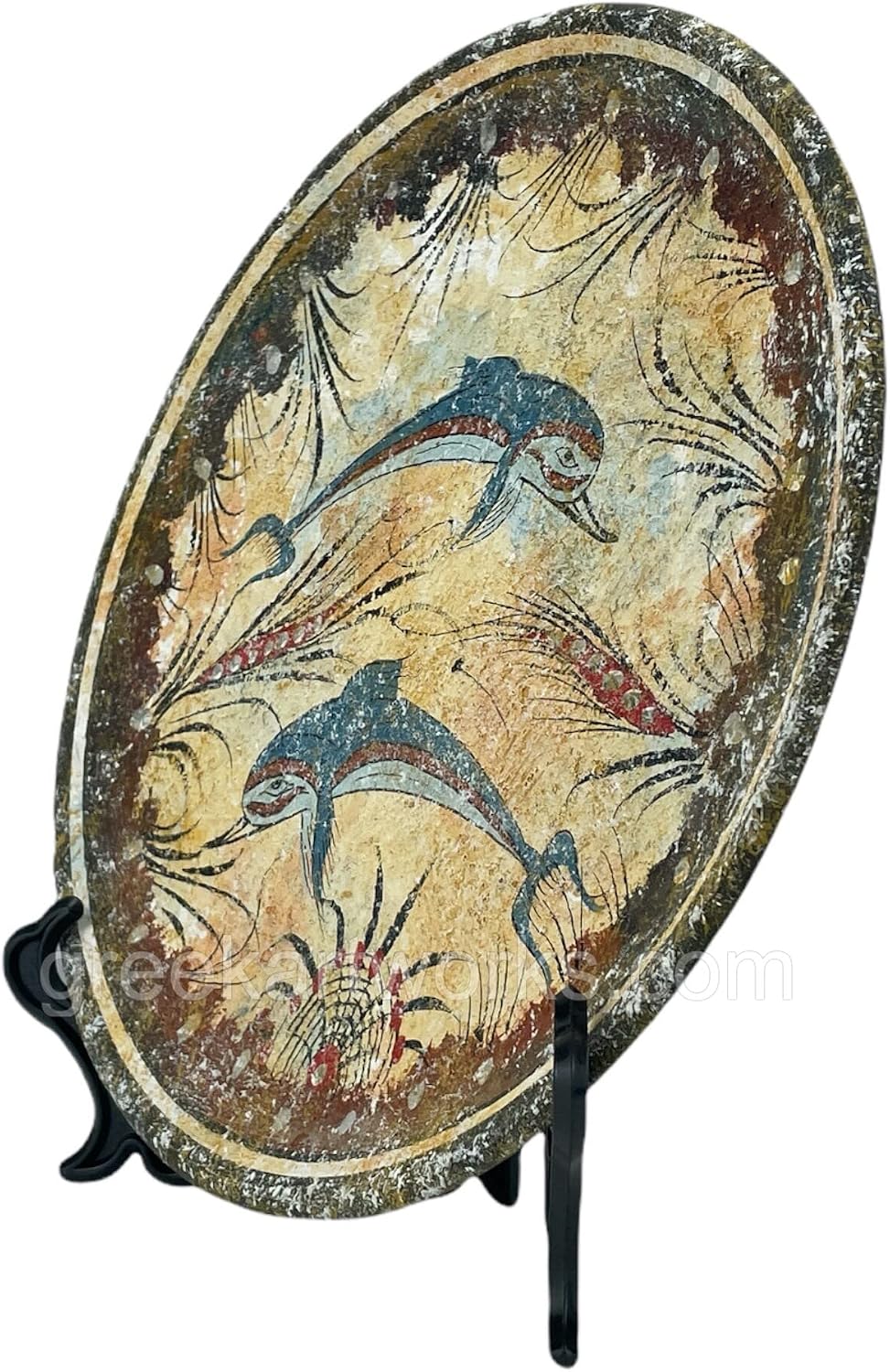 Minoan Dolphins Knossos Ceramic Plate Ancient Greek Pottery Home Décor