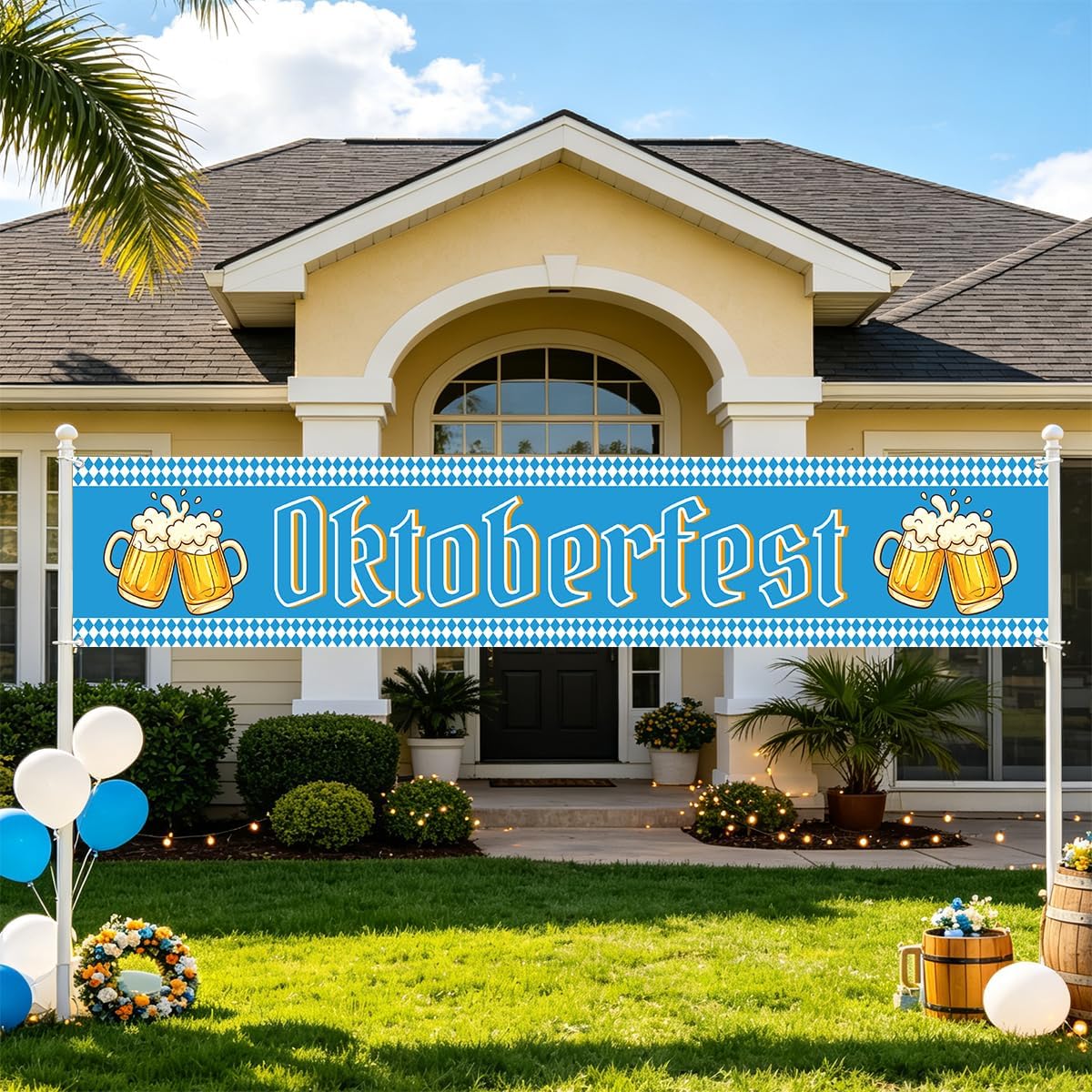 Oktoberfest Decorations for Party Banner Supplies Octoberfest Fence Decor