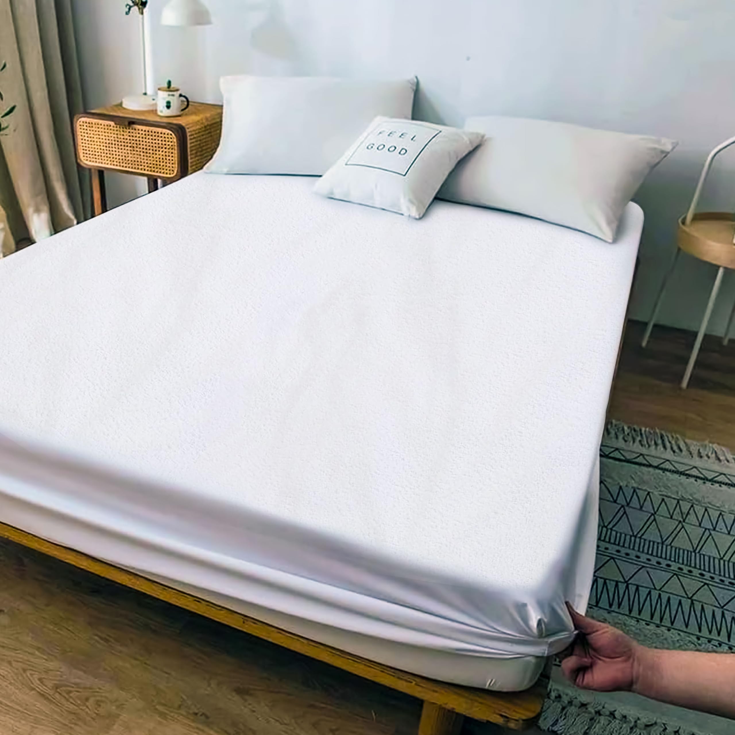 See full amazon price history chart for OYO BABY 100% Waterproof Terry Cotton Mattress Protector | Breathable and Hypoallergenic Ultra Soft Fitted Bed Protector - 72 X 72 Inch / 6 X 6 Feet - Double Bed Size - White OYO BABY 100% Waterproof Terry Cotton Mattress Protector | Breathable and Hypoallergenic Ultra Soft Fitted Bed Protector - 72 X 72 Inch / 6 X 6 Feet - Double Bed Size - White (B074LMPJ21) Amazon Price History, Amazon Price Tracker
