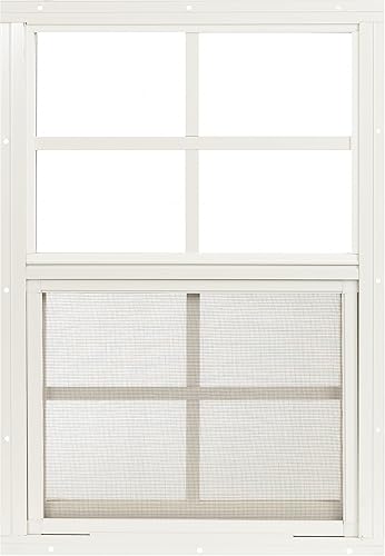 Ventanas de cobertizo de 14 x 21 pulgadas (paquete de 1)  Ventanas corredizas con vidrio templado y pantallas  Montaje empotrado, marcos de aluminio