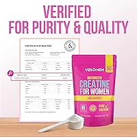 Vista 9 de VELOMIX Creatine for Women - 100% Pure Micronized Creatine Monohydrate for Women Supports Glute, Lean Muscles, Recovery, & Strength 300g Per