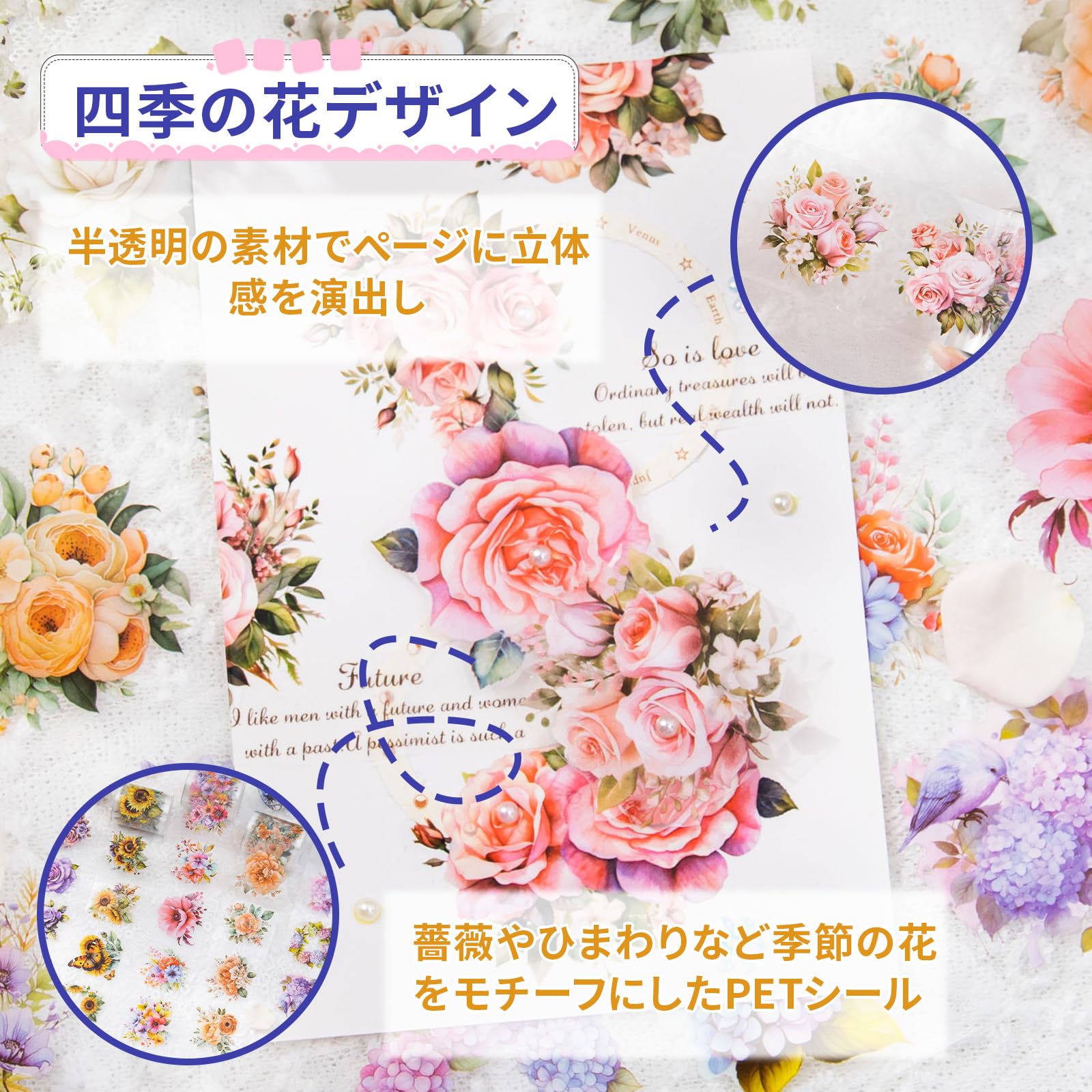 Amazon.co.jp: コラージュ 素材 コラージュシール マスキングテープ 8