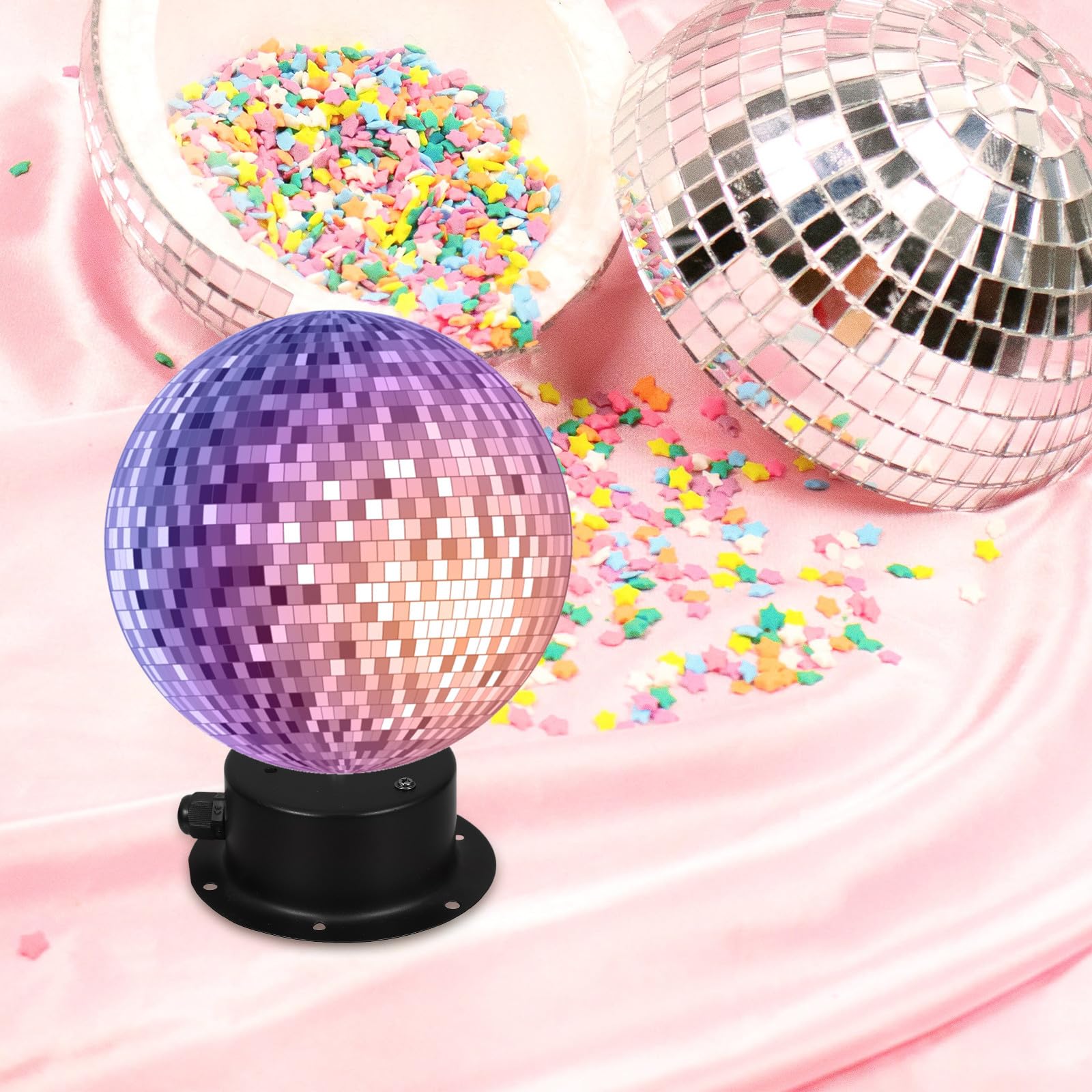 BESTonZON Motor de Bola de Espejos Motor Giratorio Silencioso de 3w y 220v para Luces de Escenario en Fiestas y Eventos Estructura de Hierro y Cobre