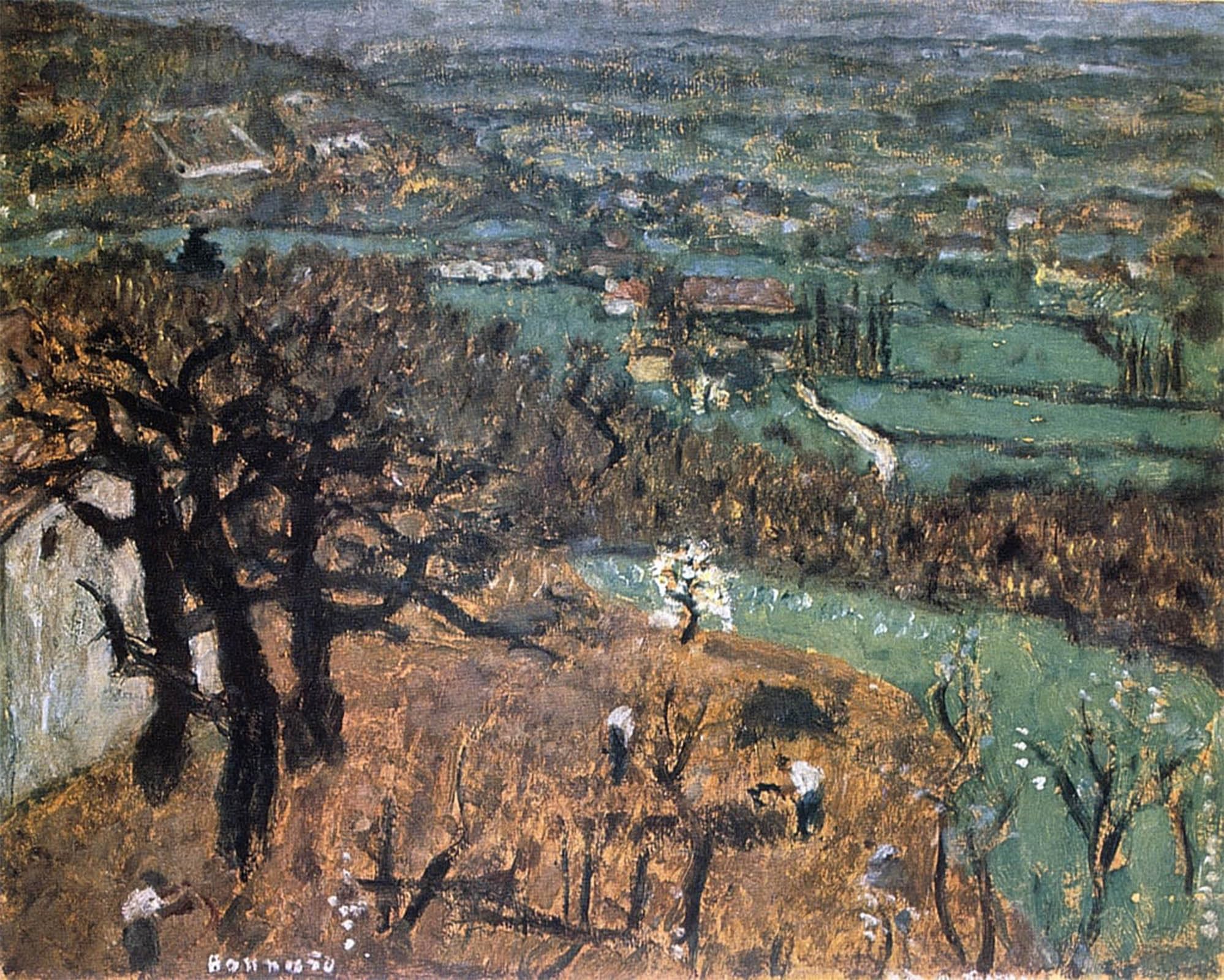 ARTXLXXBN Famous Painting Canvas Artwork Graffiti Print Dauphine Landscape by Pierre Bonnard Portrait Canvas Image for Home Decor 60x90cm