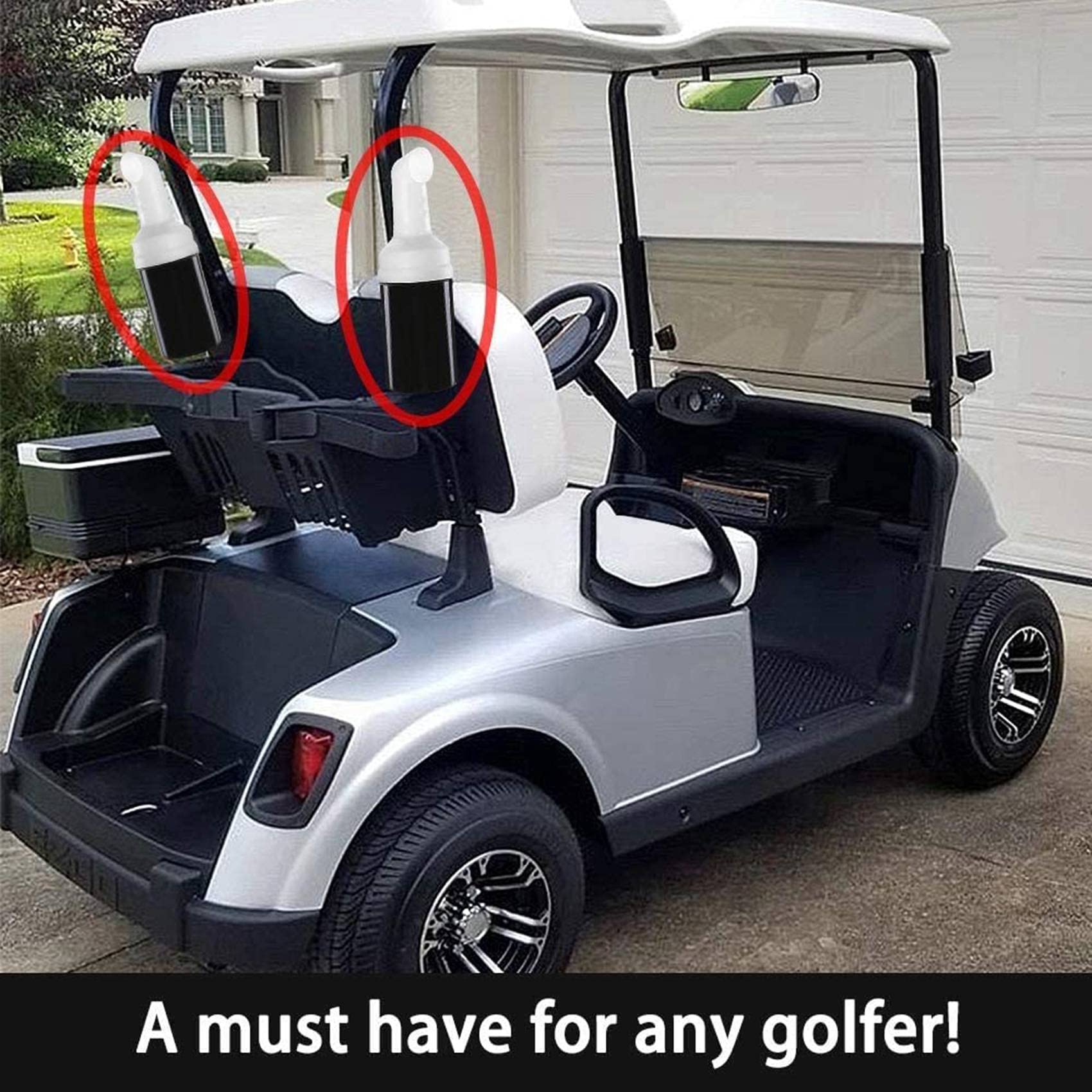 3X für Golfwagen Sandflasche für Club Car Divot Füller Sandflaschen Kit mit Klappersicherem Halter für GolfwagenA