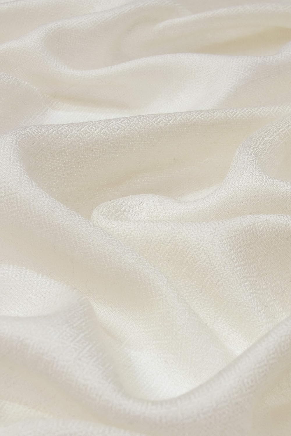 Cashmere scarf Made in Kashmir India (gift box) Merino Wool Silk Cashmere Blend Extremely Soft Long Scarf Women Men Pashmina Fall Winter Raw Ivory B