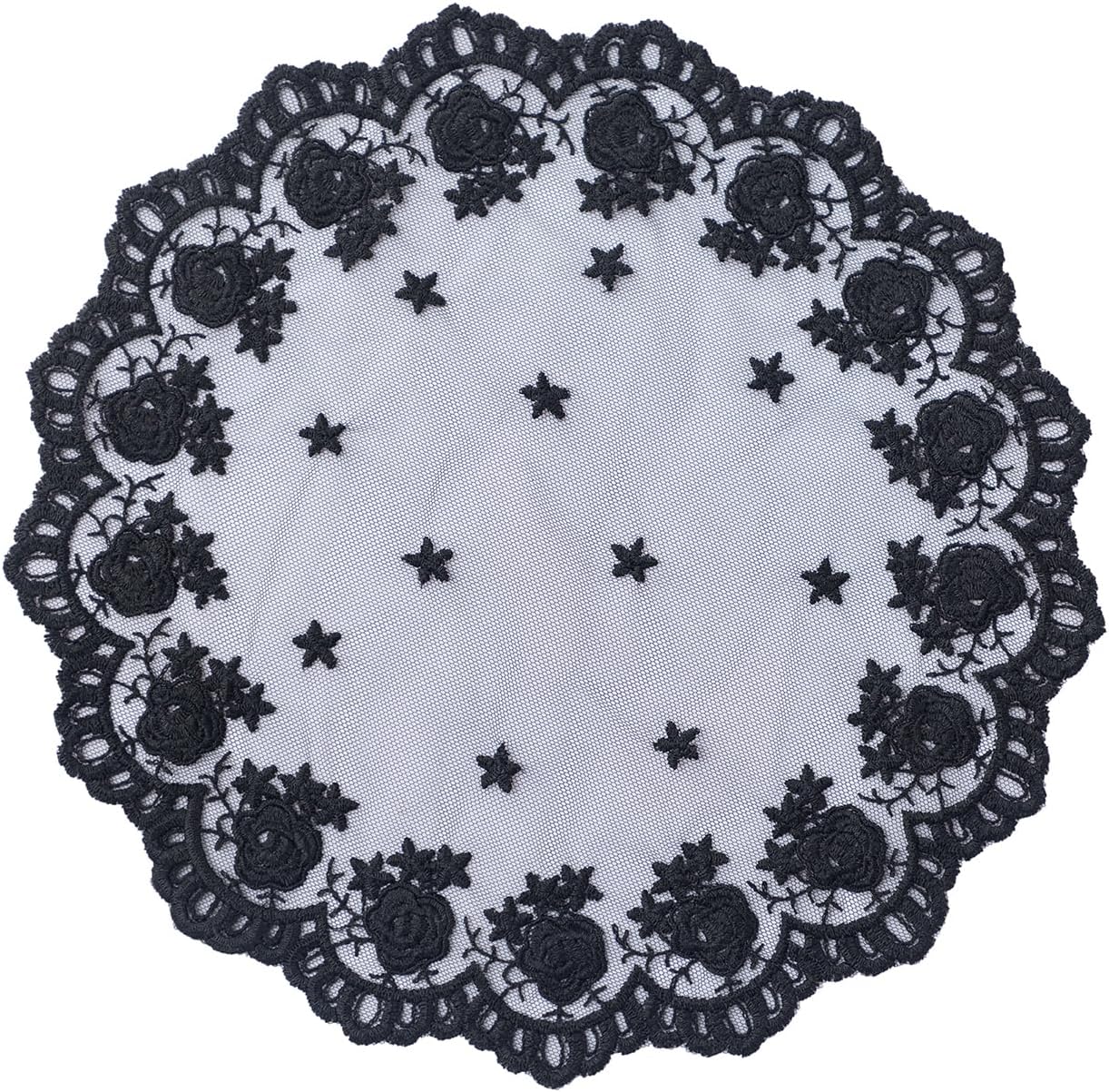 Wgior Catholic Church Small Circle Round Head Covering Floral Lace Mantilla Chapel Cap Veil Latin Mass Veils for Women Girls