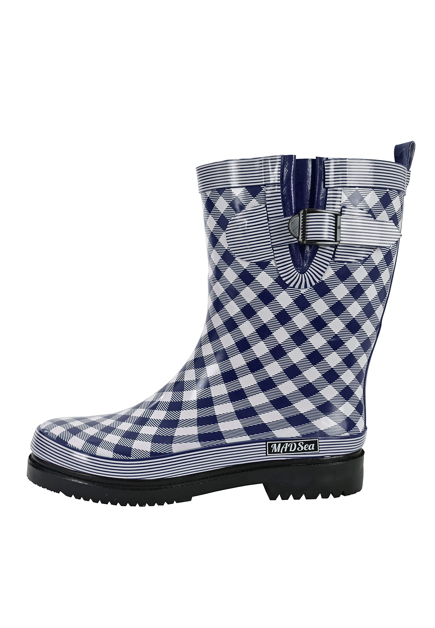 MADSea Damen Gummistiefel Ocean Checkered Halbschaft kariert