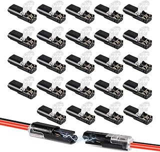24pcsDouble-Wire Plug-in Connector, Pluggable Led Wire Connectors with Locking Buckle Fast Connect Low Voltage Wire Connectors