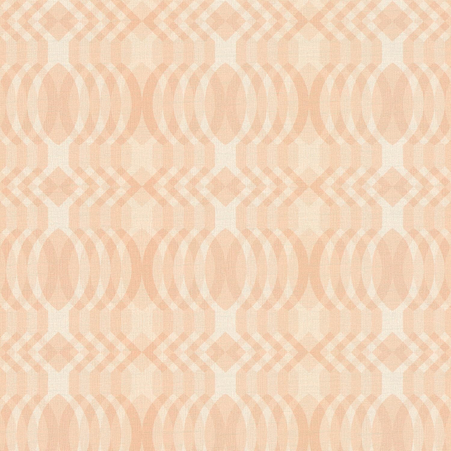Papier peint intissé rétro beige vieux-rose blanc-crème 4,5m2