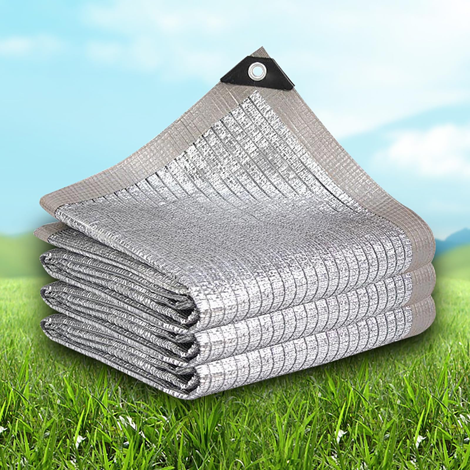 Tela reflectante de protección solar de 5 x 6 m, protección térmica resistente para invernaderos y patios, mejora el crecimiento de las plantas, resistente a los rayos UV, duradera y ligera
