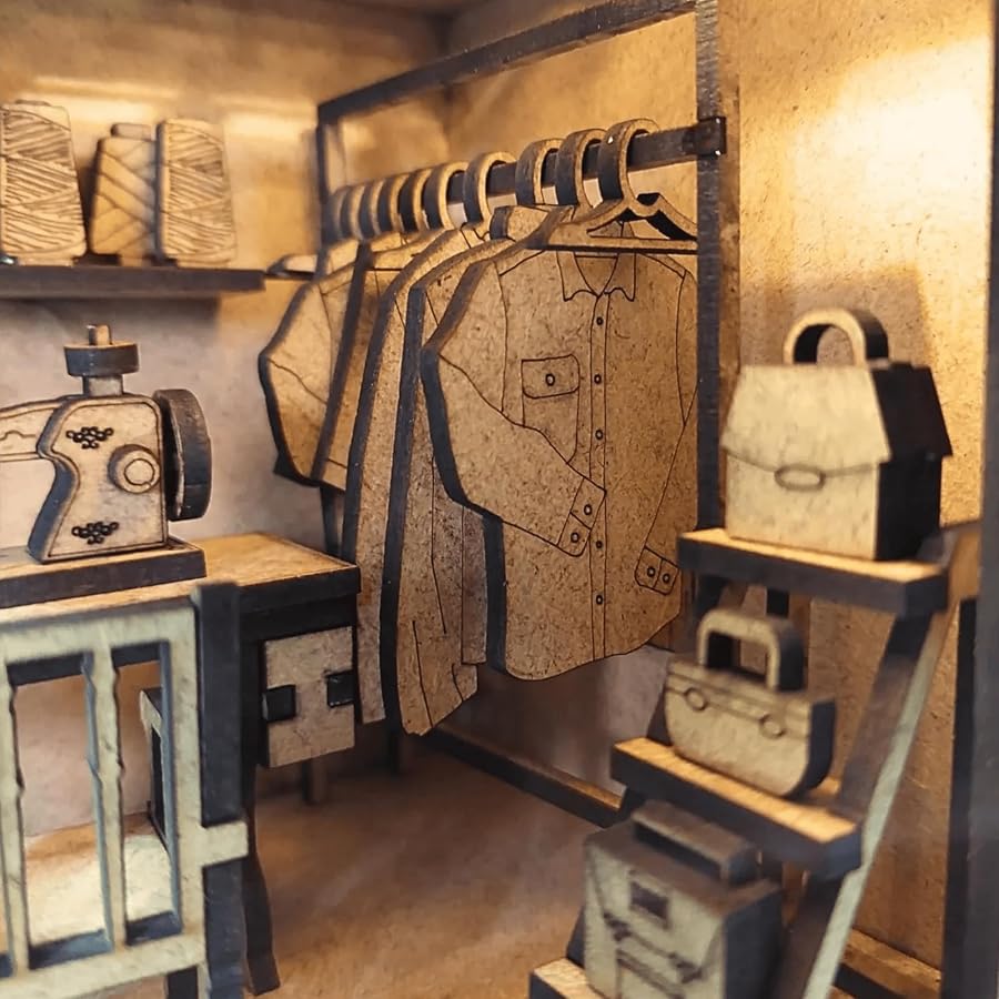 ALG WOOD DESIGN Tailor Shop Book Nook - Görsel 4