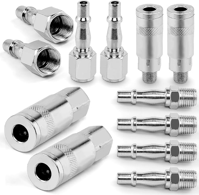 Supernic 12PCS Air Line Connectors 1/4" BSP Air Line Hose Compressor