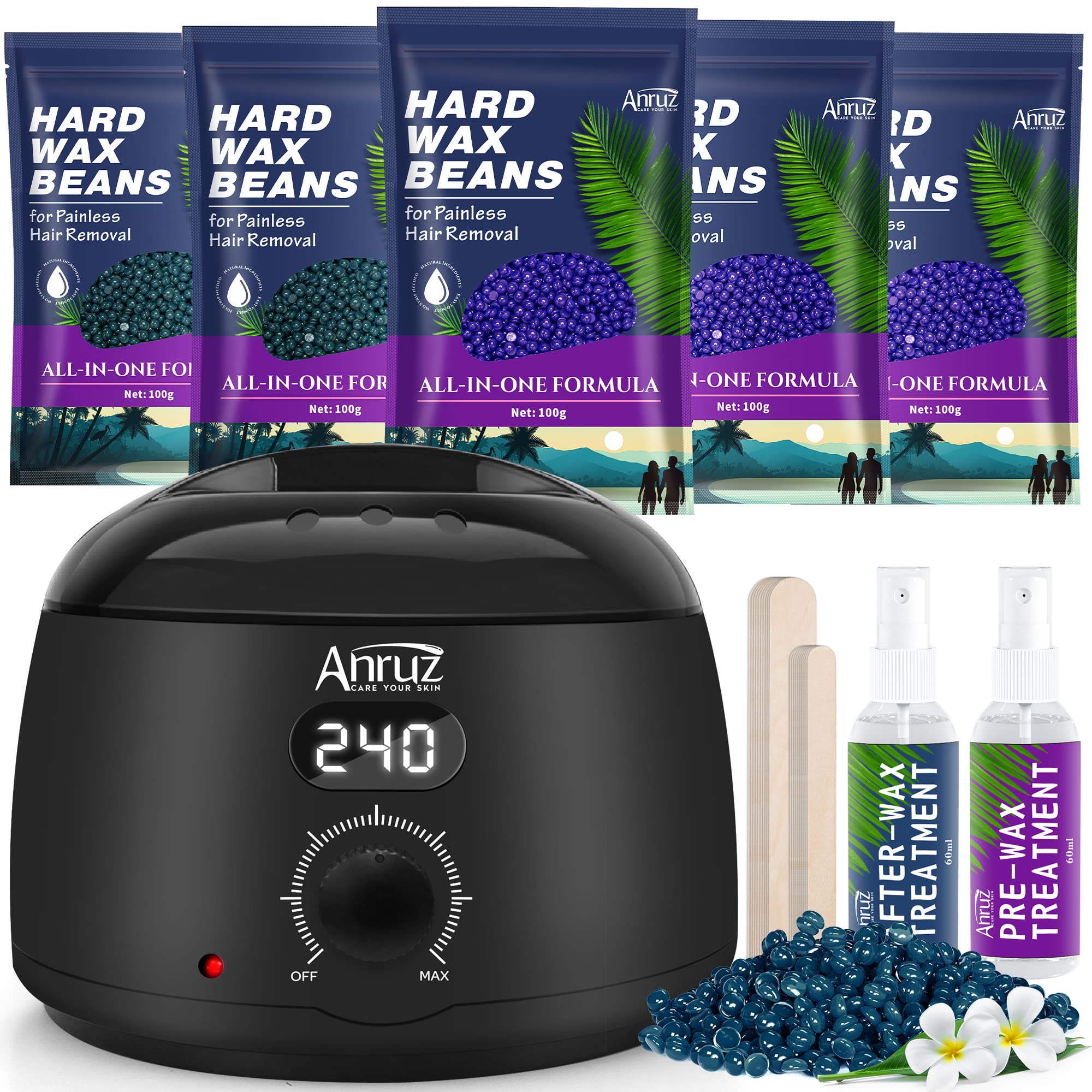 Buy Waxing Kit Anruz Digital Wax Warmer Hair Removal Kit 5 Bags