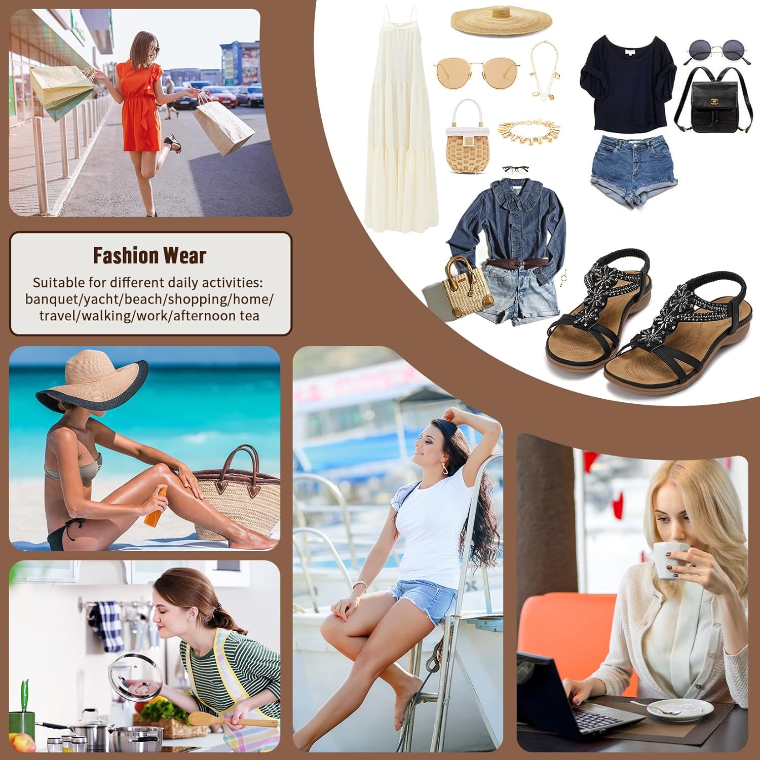 Littleplum Sandals for Women Handmade Arch Support Summer Womens sandals Comfort Walking Orthopedic Bohemian Flip Flop - Image 6