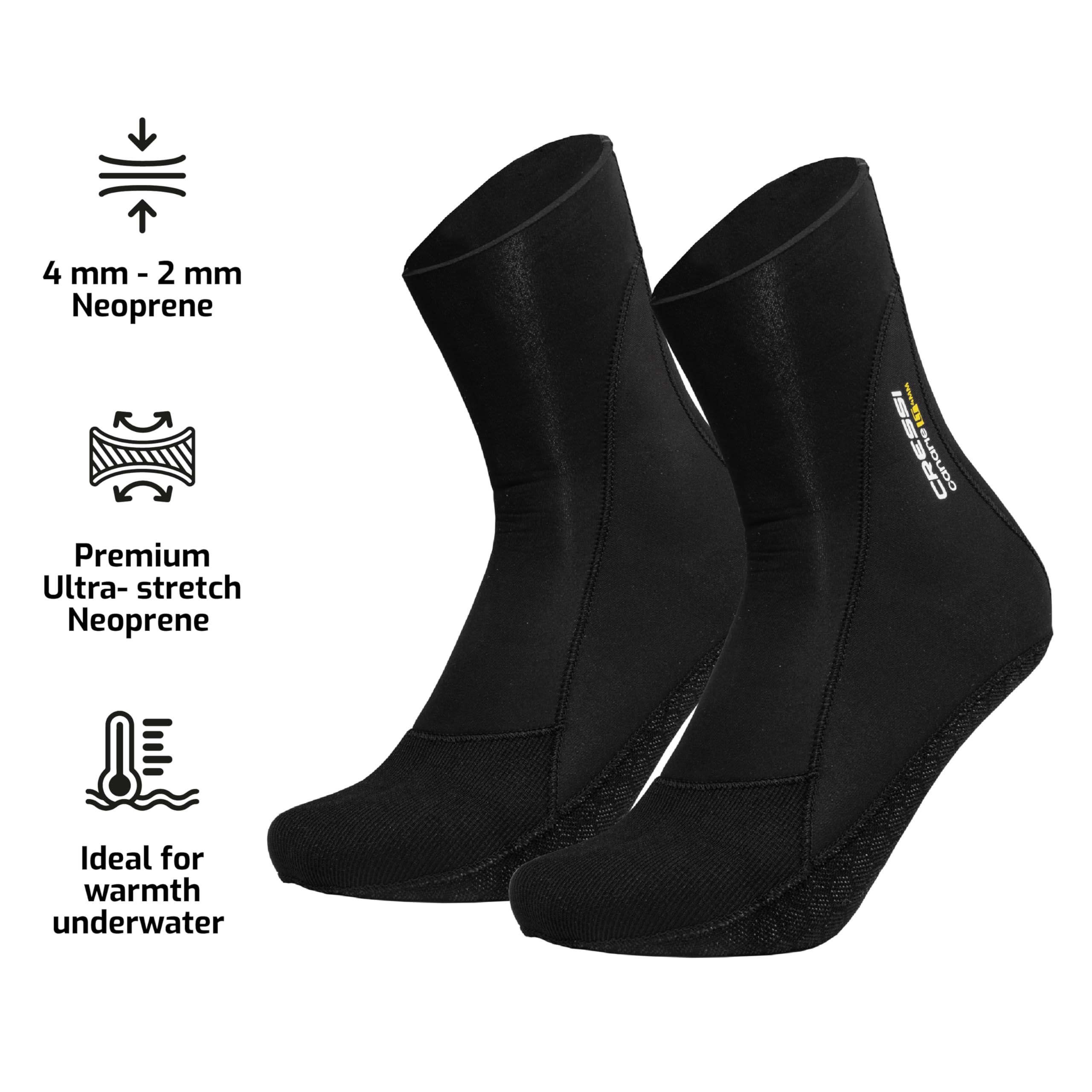 Cressi Canarie LT 2 mm, Nero/Nero, XL