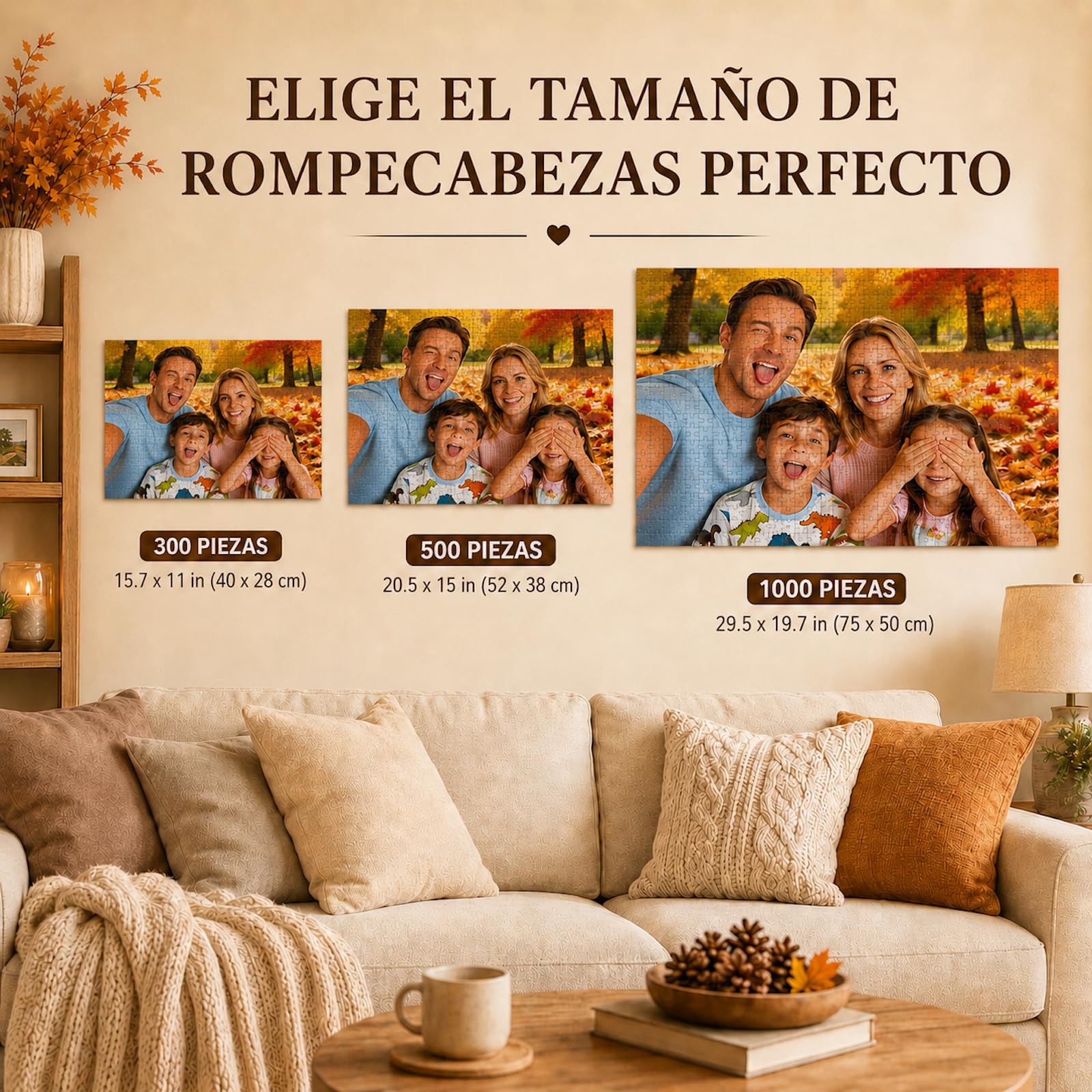 Puzzle Personalizado con Foto - Rompecabezas de Madera Personalizable con tu Propia Imagen, Diferentes Tamaños Disponibles (35 a 1000 Piezas), Regalo para Familia, Cumpleaños, Regalo