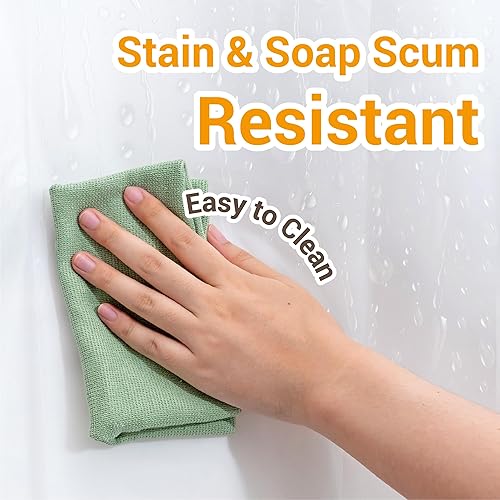 Miniatura 2 de ikloo Forro de cortina de ducha impermeable con 12 ganchos de cortina, cortinas de ducha de plástico PEVA prémium de 54 x 72 pulgadas para baño,